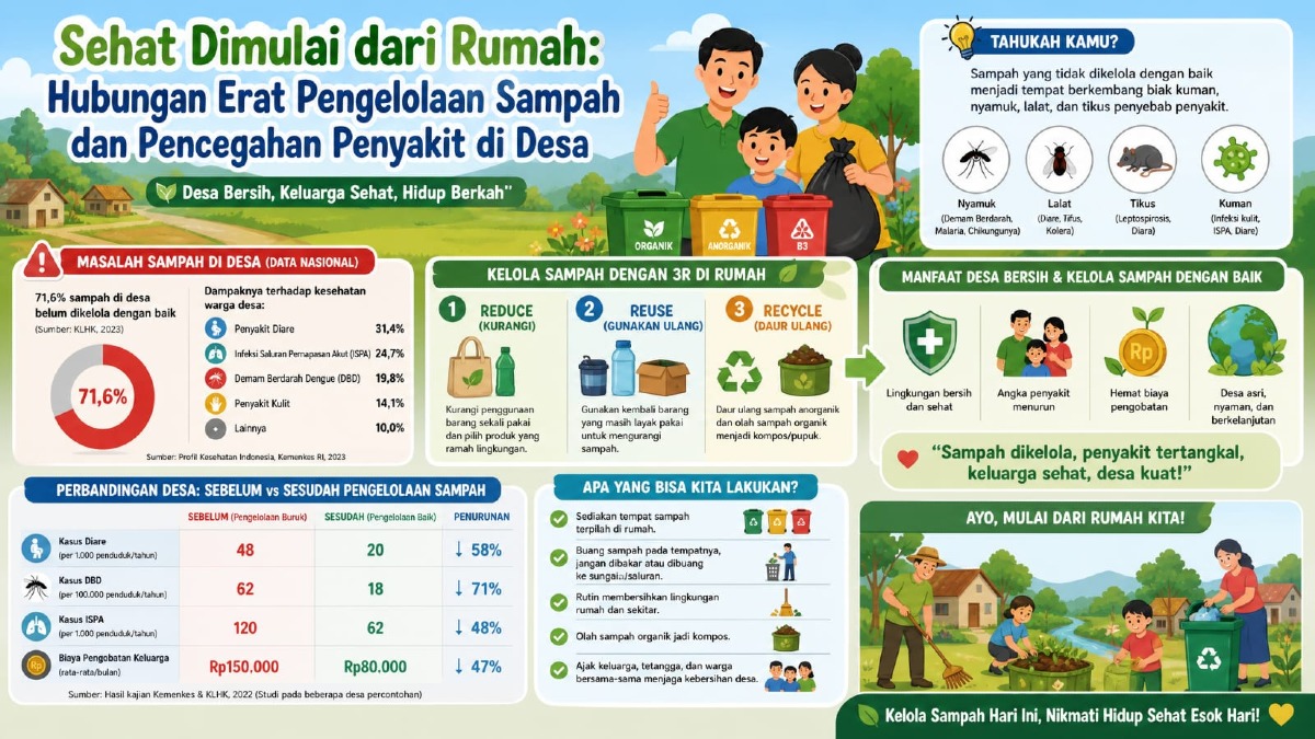 Sehat Dimulai dari Rumah: Hubungan Erat Pengelolaan Sampah dan Pencegahan Penyakit di Desa