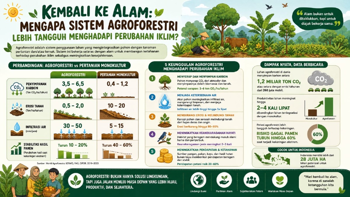 Kembali ke Alam: Mengapa Sistem Agroforestri Lebih Tangguh Menghadapi Perubahan Iklim?