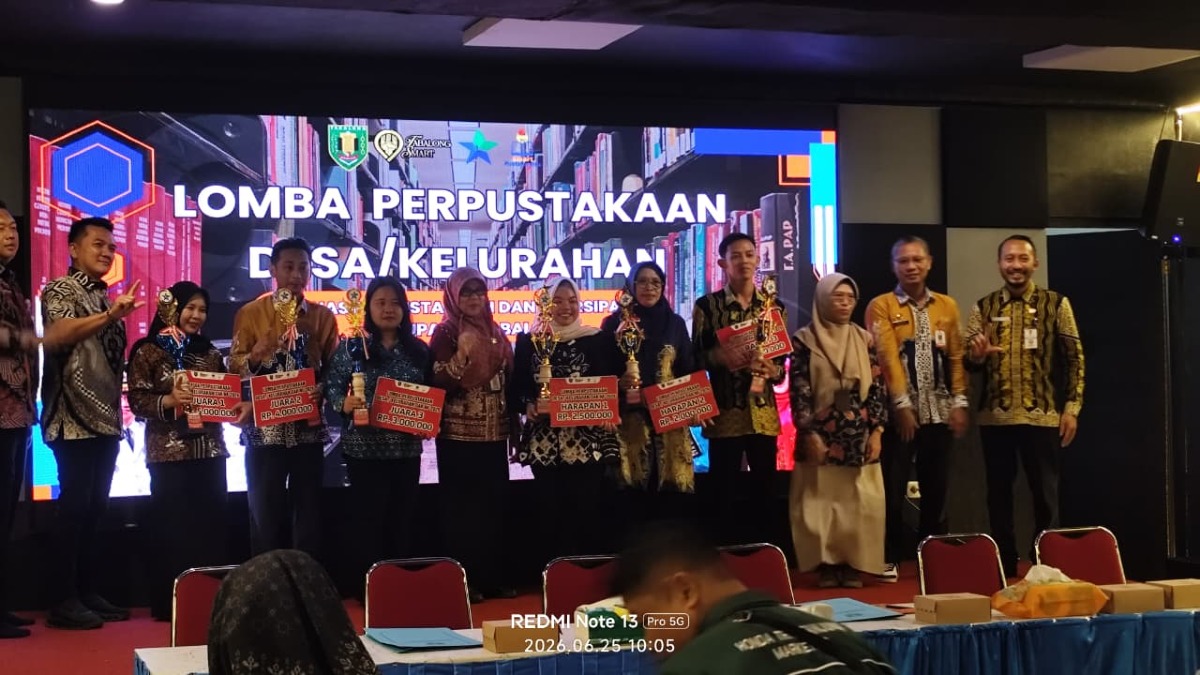 Semangat Literasi Berbuah Prestasi, Perpustakaan Desa Padang Panjang Raih Juara Harapan II
