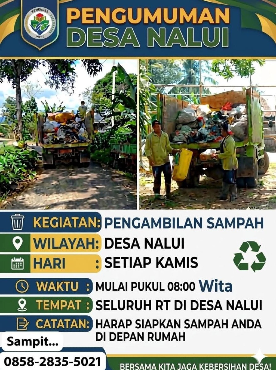 Pengumuman Pengangkutan Sampah Di Wilayah Desa Nalui