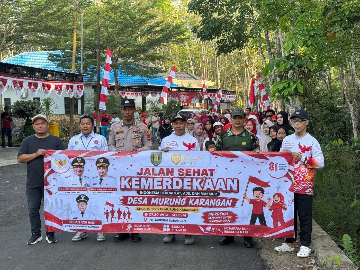 Sambut HUT RI ke-81, Pemdes dan Karang Taruna Murung Karangan Gelar Jalan Sehat Meriah