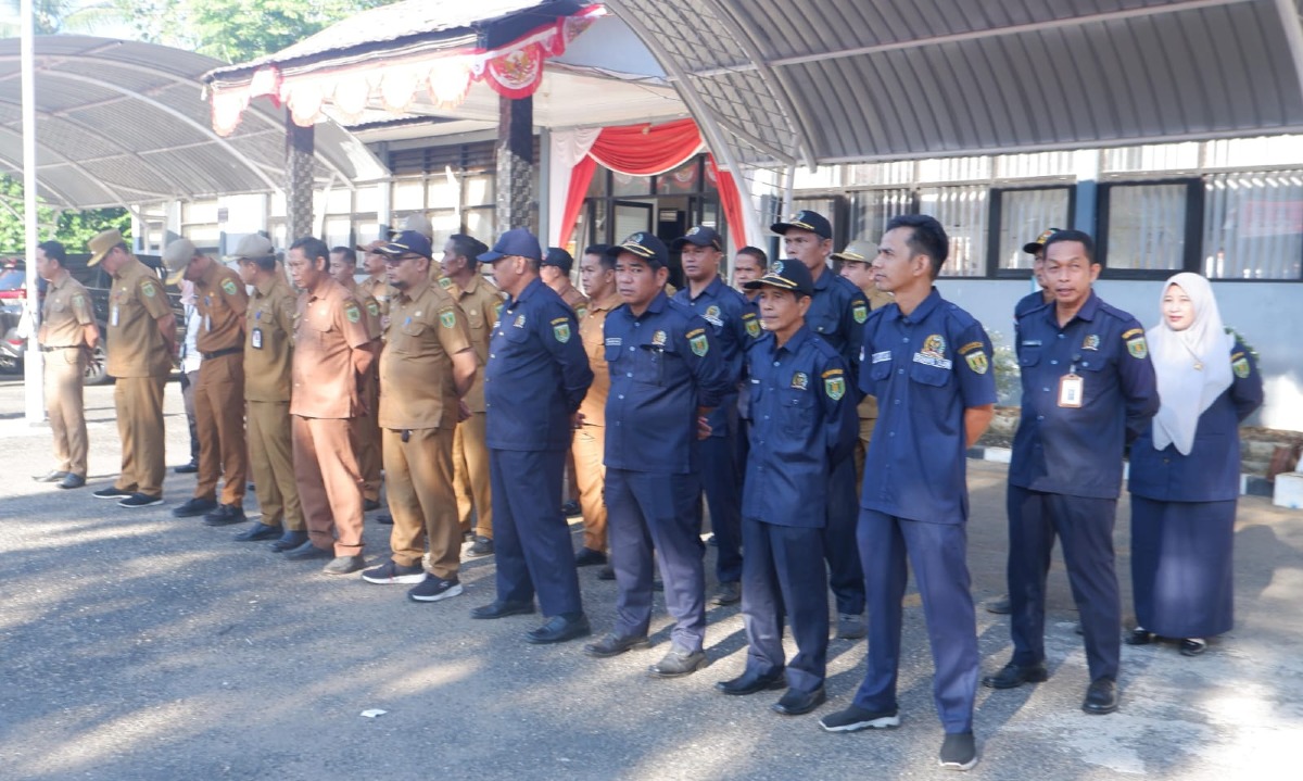 Apel Gabungan Se-Kecamatan Tanjung Berjalan Khidmat Dipimpin Camat Tanjung