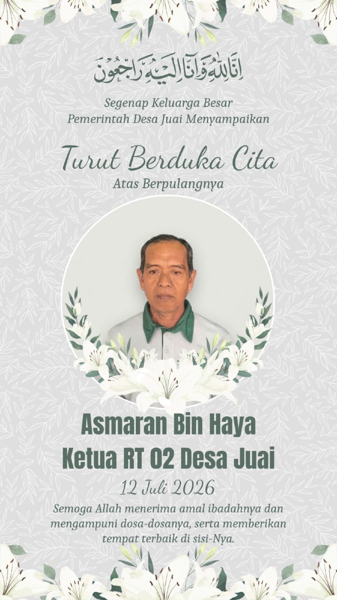 Kabar Duka Kembali Menyelimuti Desa Juai, Ketua RT 2 Asmaran Meninggal Dunia