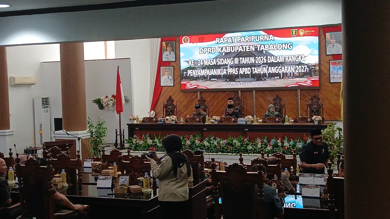 Dinas Perpustakaan dan Kearsipan Kabupaten Tabalong Hadiri Rapat Paripurna DPRD Penyampaian KUA APBD Tahun Anggaran 2027