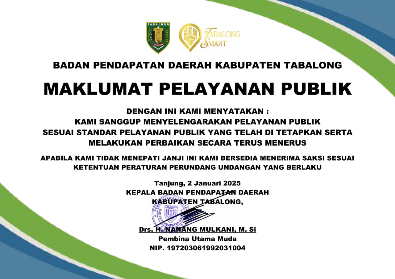 Bapenda Tabalong Tegaskan Komitmen Peningkatan Kualitas Layanan Melalui Maklumat Pelayanan Publik