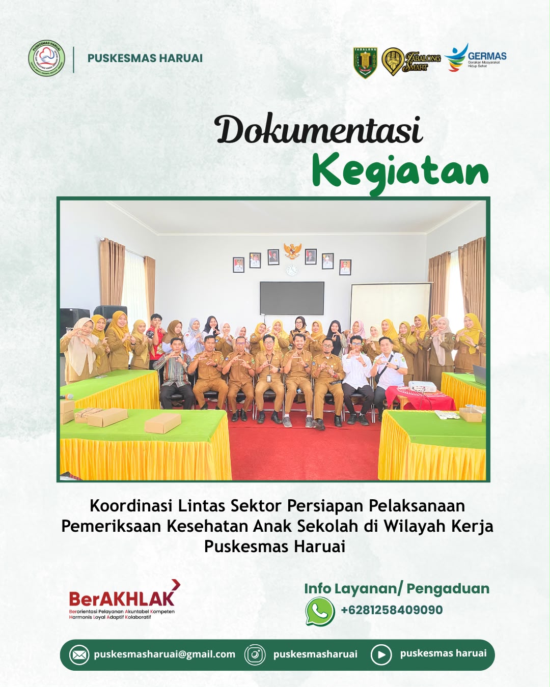 Koordinasi Lintas Sektor Persiapan Pemeriksaan Kesehatan Gratis di Wilayah Kerja Puskesmas Haruai