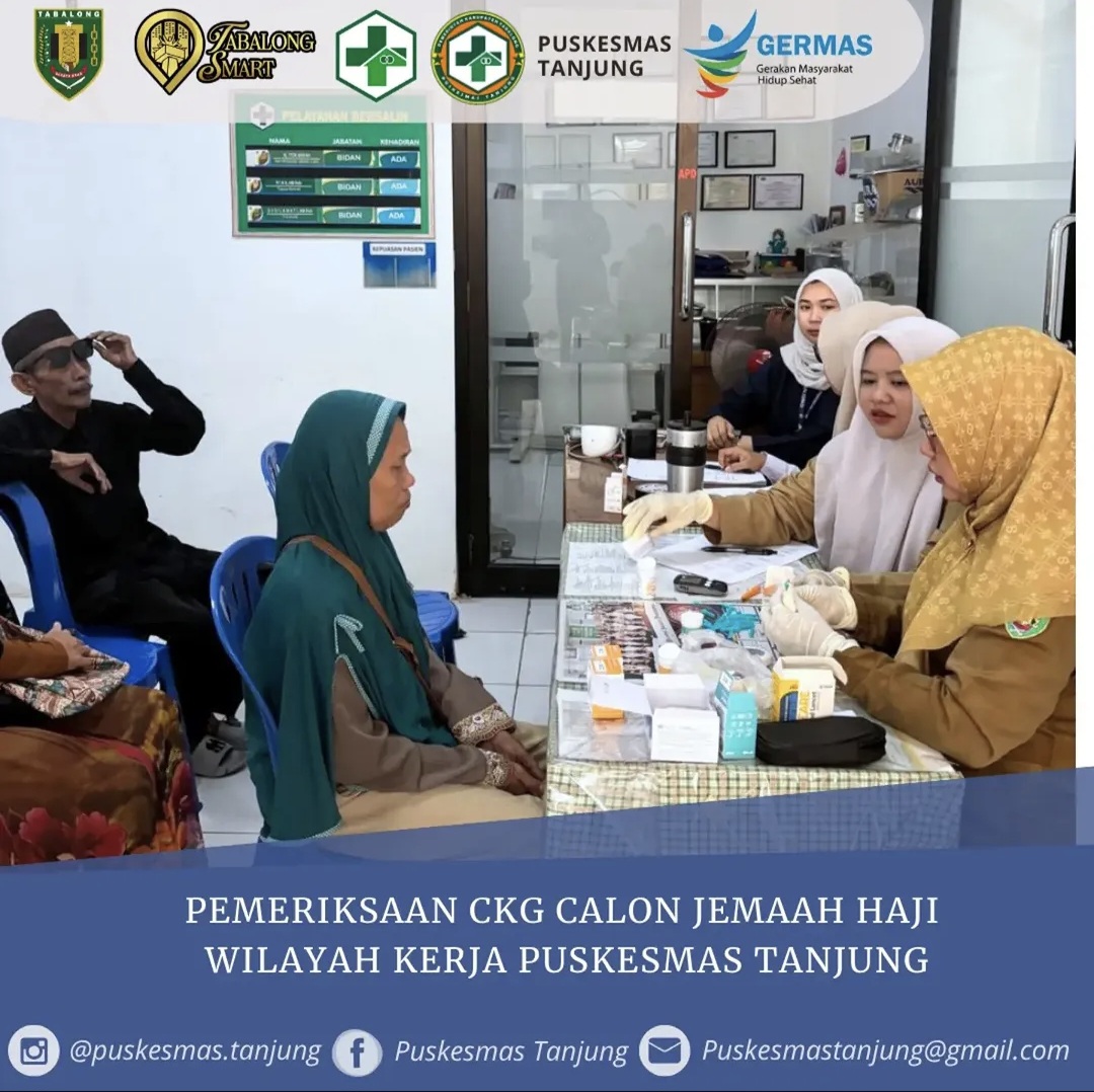 Pemeriksaan CKG CALON Jemaah Haji Wilker Puskesmas Tanjung