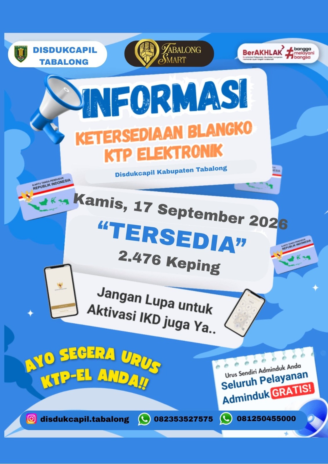Informasi Ketersediaan Blangko KTP-EL
