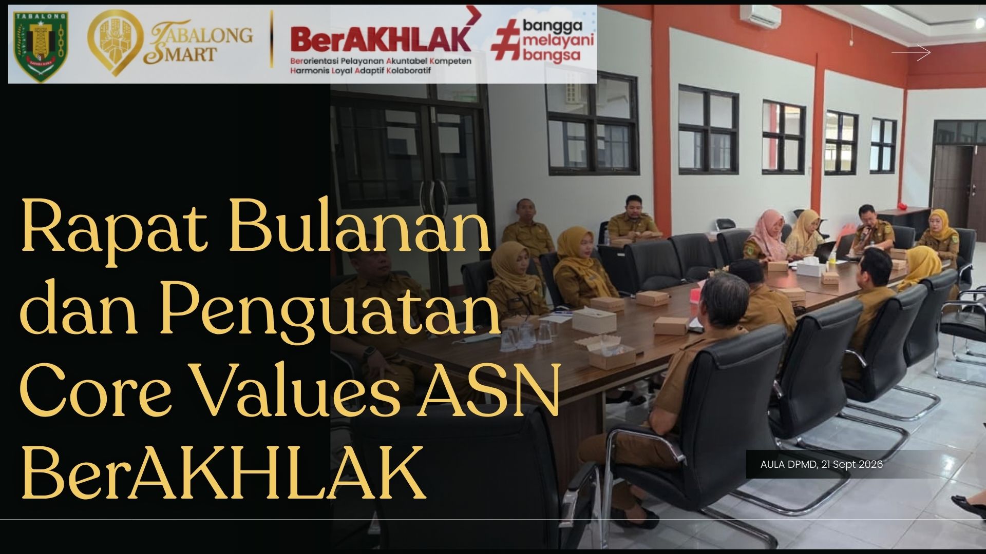 DPMD Tabalong Dorong Budaya Kerja BerAKHLAK Lewat Rapat Bulanan