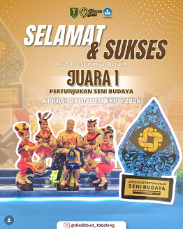 im Kesenian Dinas Pendidikan dan Kebudayaan Kabupaten Tabalong "Sanggar Bamelum" meraih prestasi sebagai Juara 1