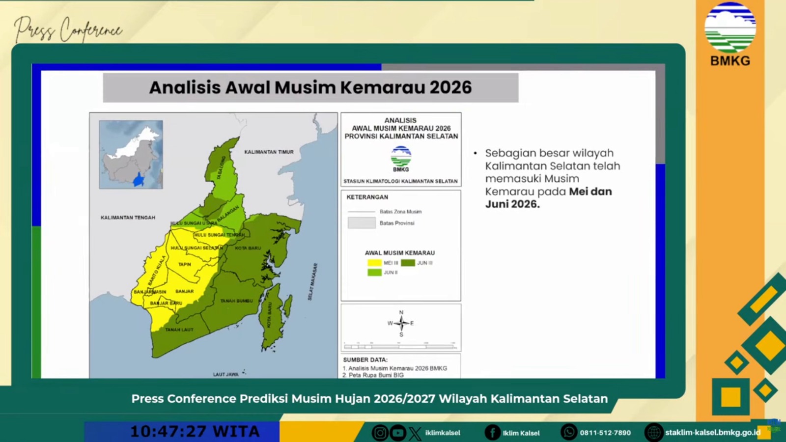 Catat! Musim Hujan Tabalong Diprediksi Mulai Awal November