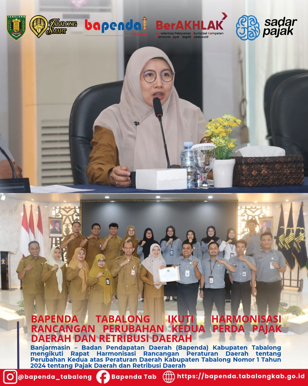 BAPENDA TABALONG IKUTI HARMONISASI RANCANGAN PERUBAHAN KEDUA PERDA PAJAK DAERAH DAN RETRIBUSI DAERAH