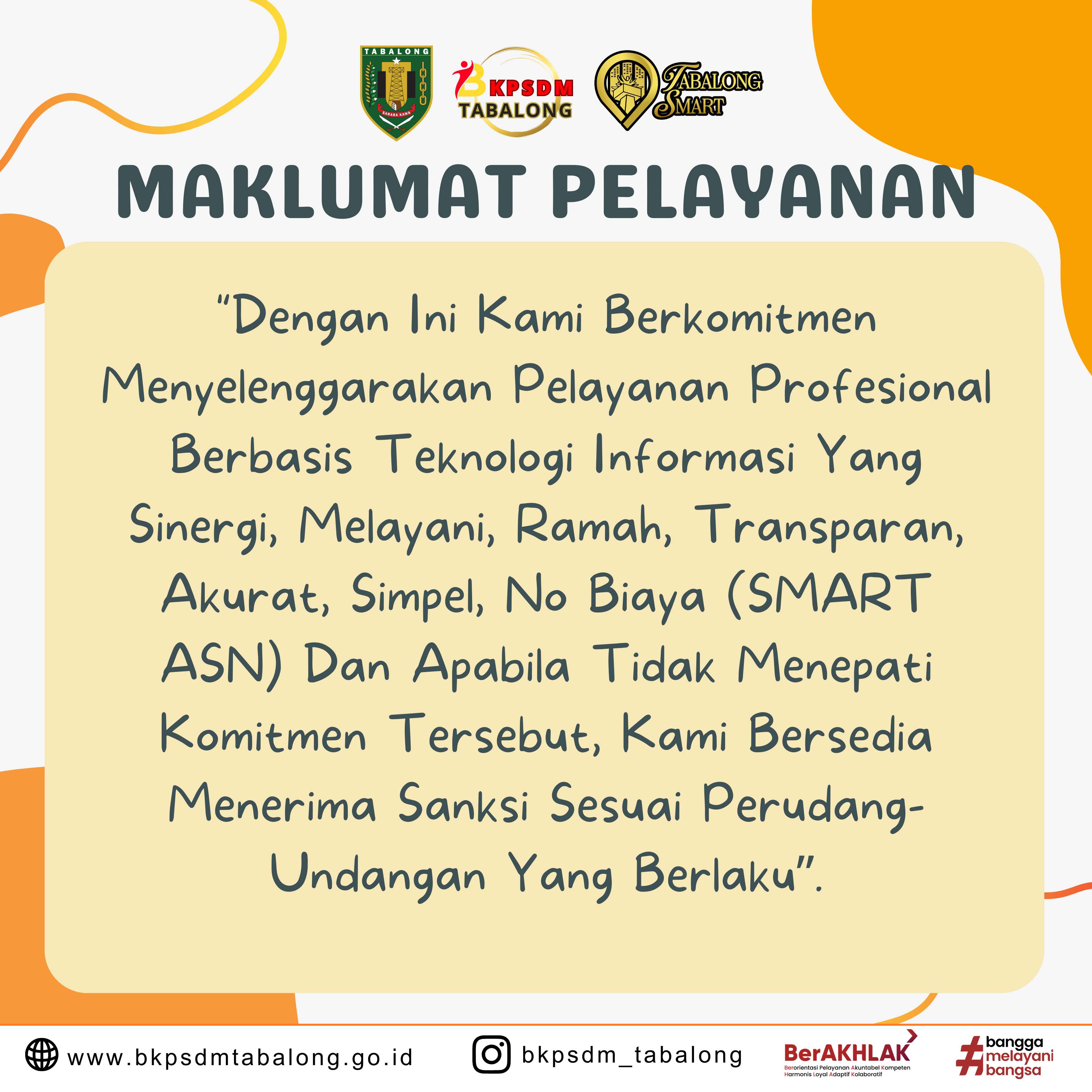 BKPSDM Kabupaten Tabalong Tetapkan Maklumat Pelayanan sebagai Komitmen Peningkatan Kualitas Layanan Publik