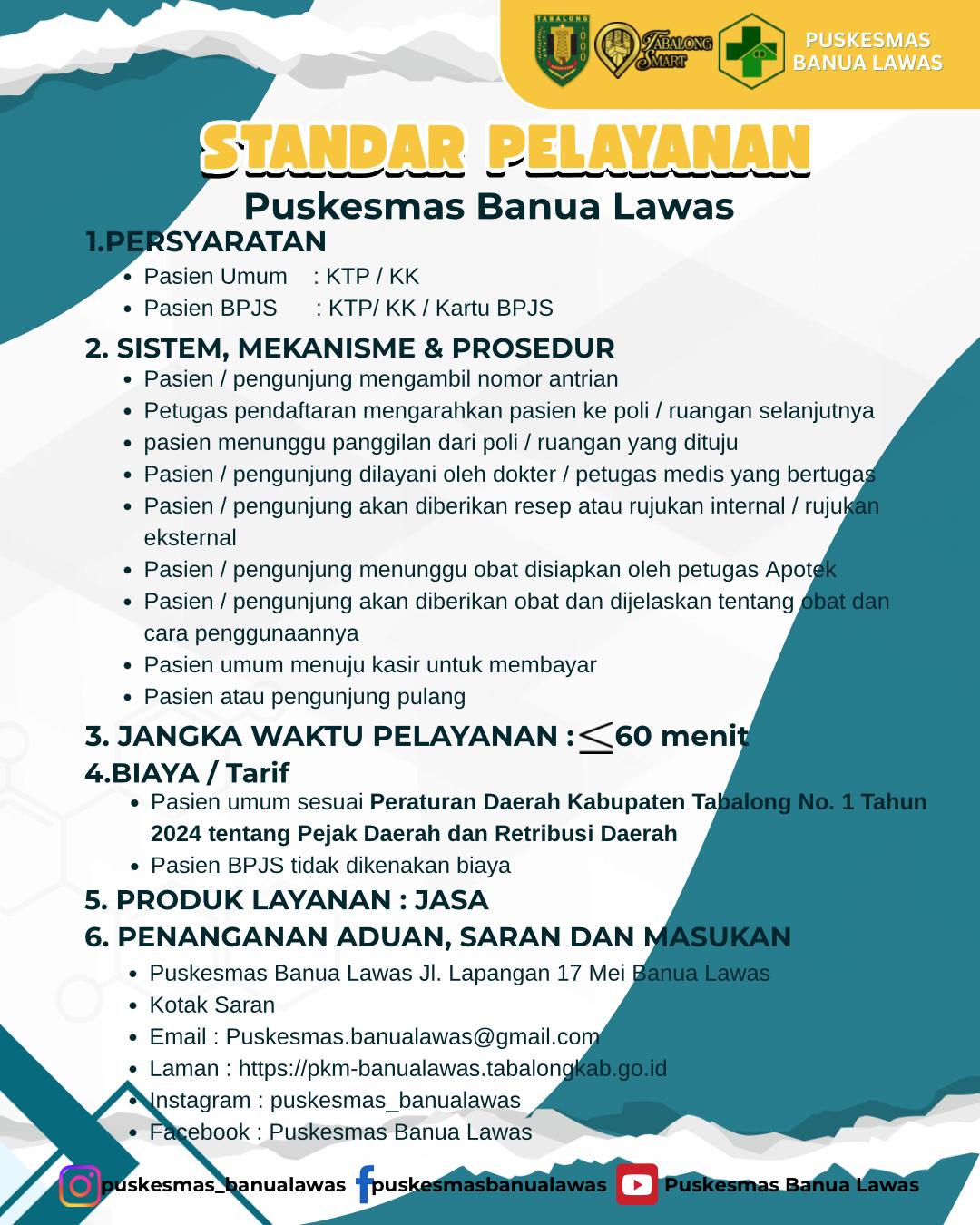 STANDAR PELAYANAN PUSKESMAS BANUA LAWAS