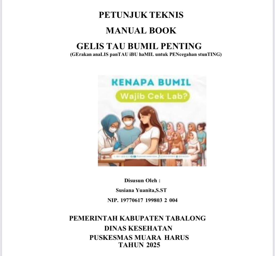 Inovasi GELIS TAU BUMIL PENTING ( GErakan anaLIS panTAU iBU haMIL untuk PENcegahan stunTING) bentuk digital
