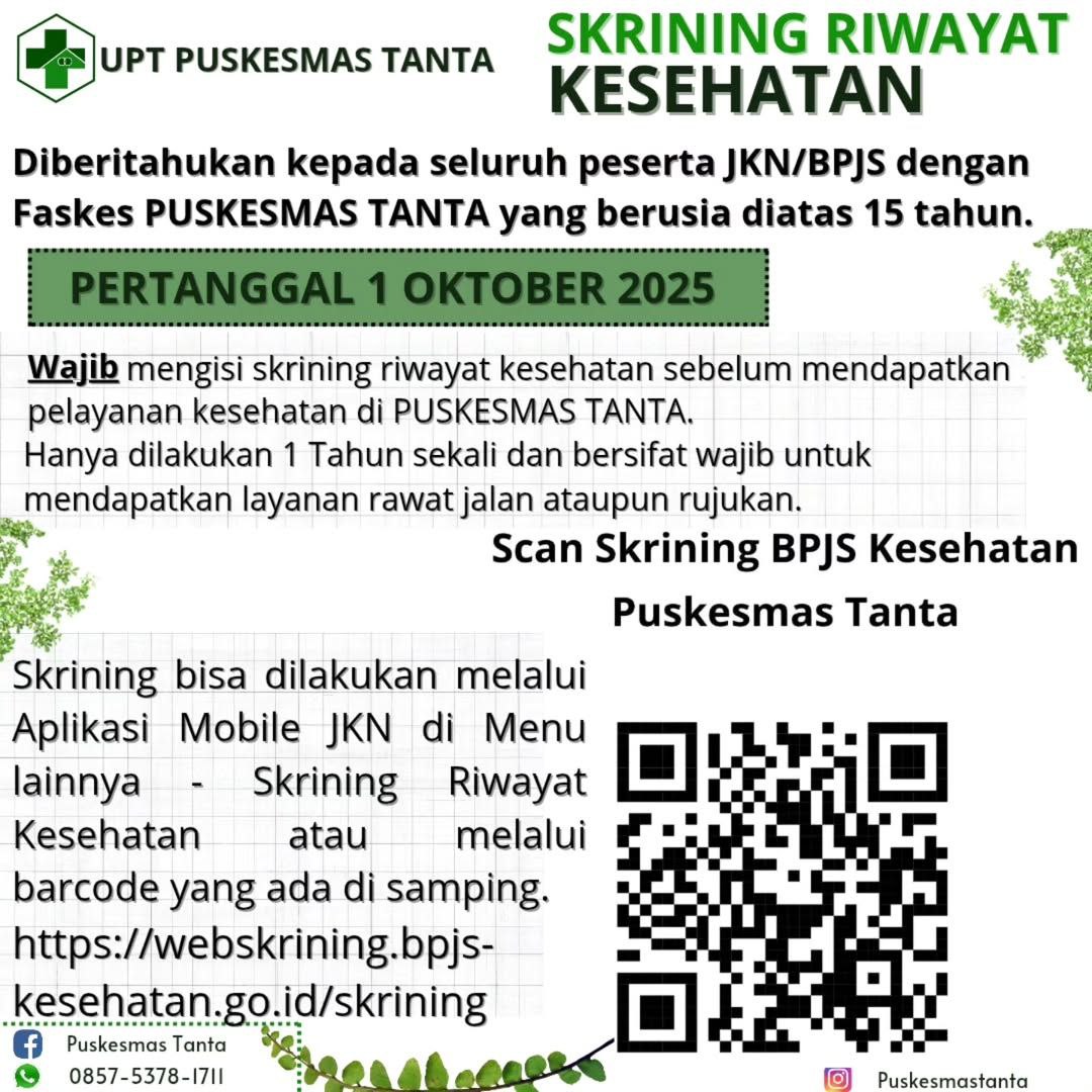 PENTING! WAJIB SKRINING RIWAYAT KESEHATAN UNTUK PESERTA JKN/BPJS