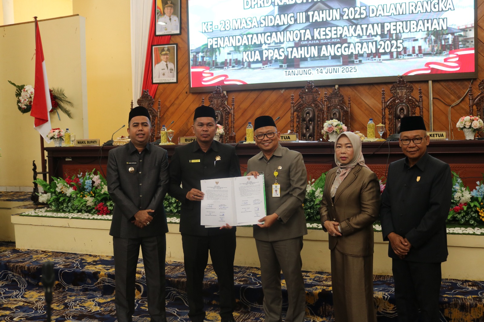 Penandatangangan Nota Kesepakatan Dokumen Perubahan KUA dan PPAS Tahun Anggaran 2025