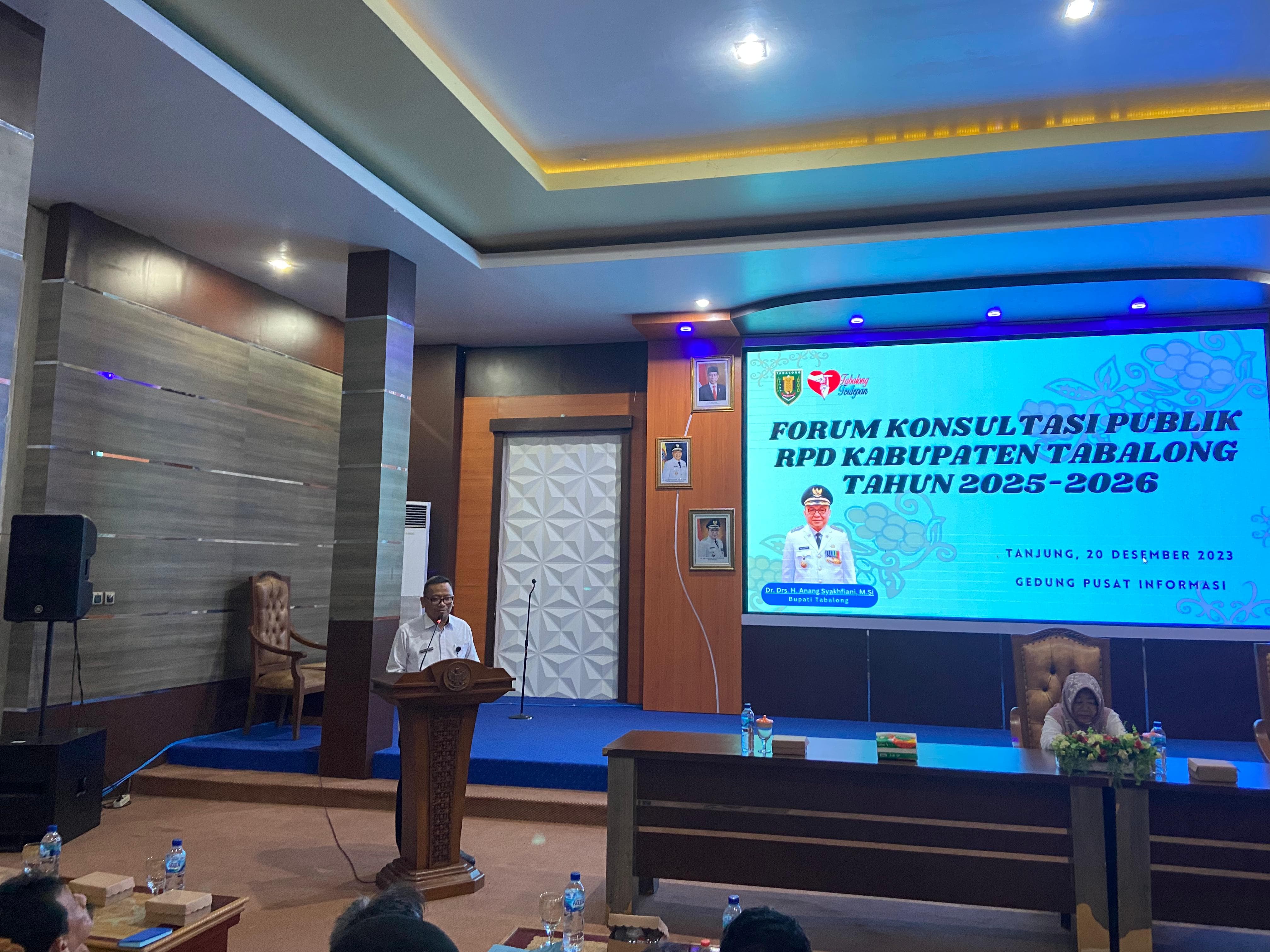 Forum Konsultasi Publik Penyusunan Rencana Pembangunan Daerah (RPD) Kab. Tabalong tahun 2025-2026 digelar oleh Bappedalitbang Kab. Tabalong