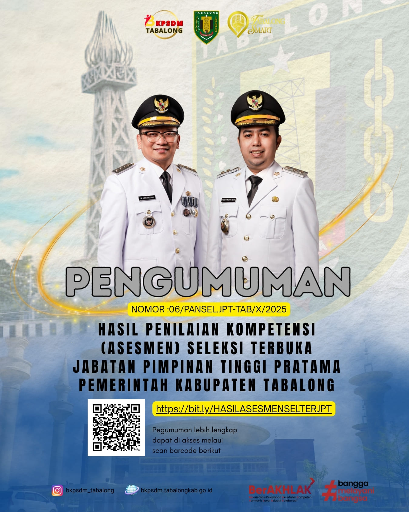 Hasil Penilaian Kompetensi (ASESMEN) Seleksi Terbuka Jabatan Pimpinan Tinggi Pratama Pemerintah Kabupaten Tabalong