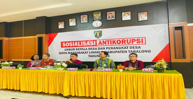 Sosialisasi Anti Korupsi unsur kepala Desa dan Perangkat Desa serta Masyarakat di Kec. Haruai
