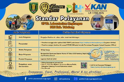 UPTD Laboratorium Lingkungan DLH Kabupaten Tabalong Tetapkan Standar Pelayanan Pengujian Laboratorium Lingkungan