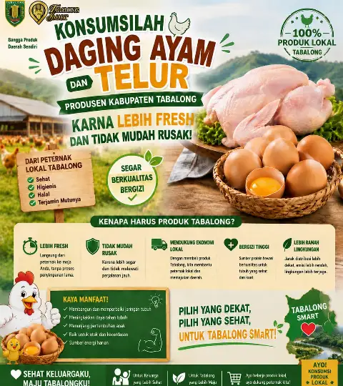 Kunsumsilah Daging Ayam dan Telor Produsen Kabupaten Tabalong