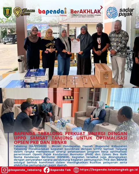 BAPENDA TABALONG PERKUAT SINERGI DENGAN UPPD SAMSAT TANJUNG UNTUK OPTIMALISASI OPSEN PKB DAN BBNKB