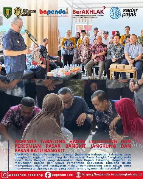 Bapenda Tabalong Hadiri Launching dan Peresmian Pasar Bangkit Jangkung dan Pasar Batu Bangkit