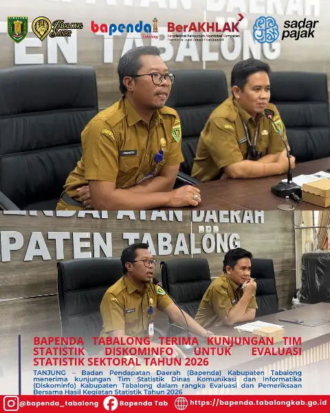 Bapenda Tabalong Terima Kunjungan Tim Statistik Diskominfo untuk Evaluasi Statistik Sektoral Tahun 2026