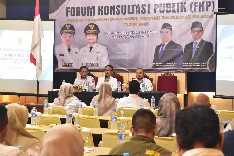 DINSOS P3AP2KB KABUPATEN TABALONG HADIRI  FORUM KONSULTASI PUBLIK (FKP) STANDAR PELAYANAN  TINGKAT PROVINSI KALIMANTAN SELATAN