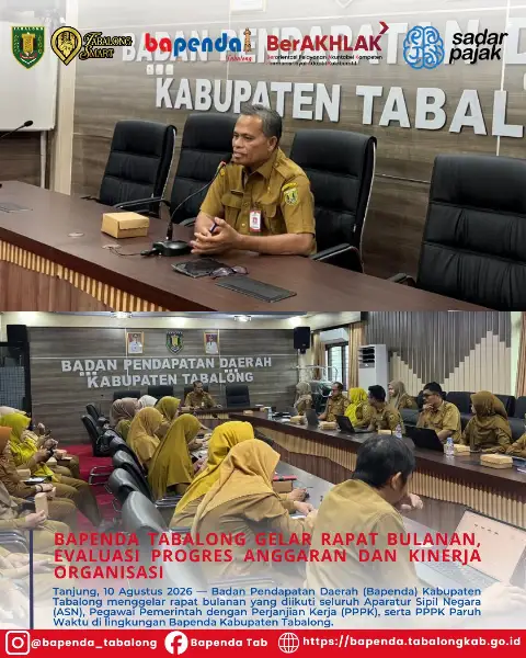 Bapenda Tabalong Gelar Rapat Bulanan, Evaluasi Progres Anggaran dan Kinerja Organisasi