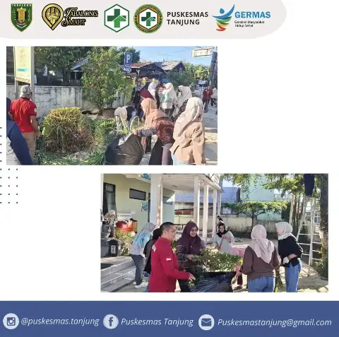 Sabtu Bersih Seluruh Pegawai Puskesmas Tanjung