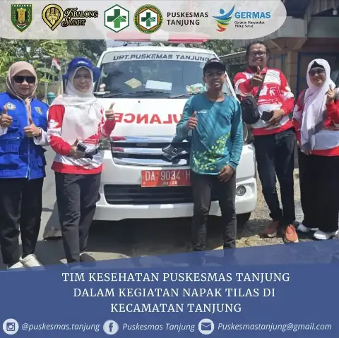 Tim Kesehatan Puskesmas Tanjung dalam Kegiatan Napak Tilas di Kecamatan Tanjung