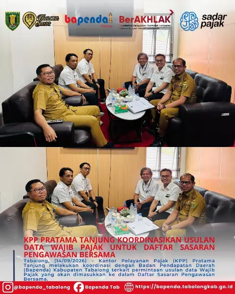 KPP Pratama Tanjung Koordinasikan Usulan Data Wajib Pajak untuk Daftar Sasaran Pengawasan Bersama