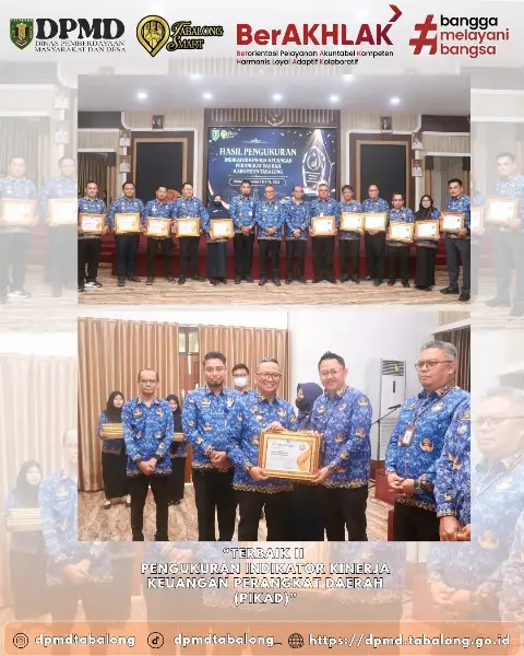 Dinas PMD Kabupaten Tabalong Raih Penghargaan Terbaik II Kinerja Keuangan PIKAD Triwulan I TA 2026