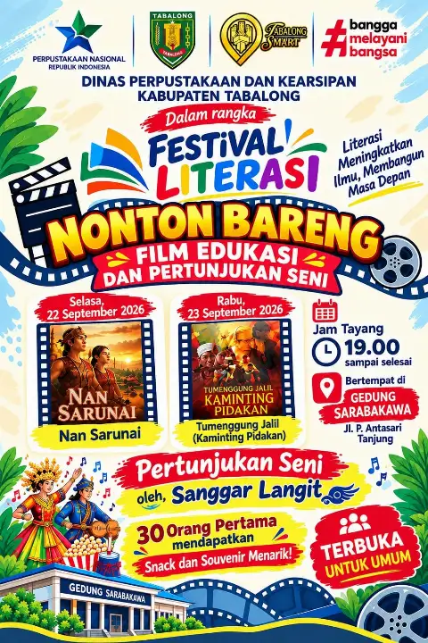 Festival Literasi Hadir di Gedung Sarabakawa, Hadirkan Film Edukasi dan Pertunjukan Seni