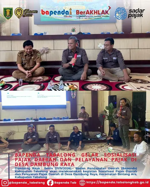 Bapenda Tabalong Sosialisasikan Pajak Daerah kepada Masyarakat Desa Dambung Raya