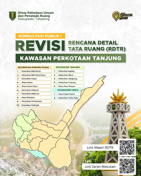 Konsultasi Publik ke-1 (KP-1) Revisi Rencana Detail Tata Ruang (RDTR) Kawasan Perkotaan Tanjung, Kabupaten Tabalong