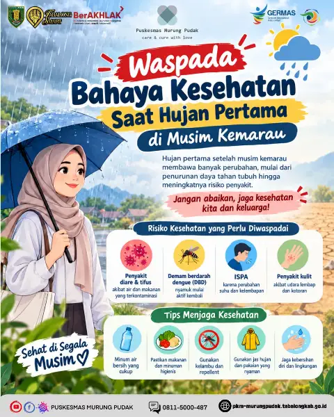Waspada Hujan Pertama! Puskesmas Murung Pudak Ajak Masyarakat Cegah Risiko Penyakit 