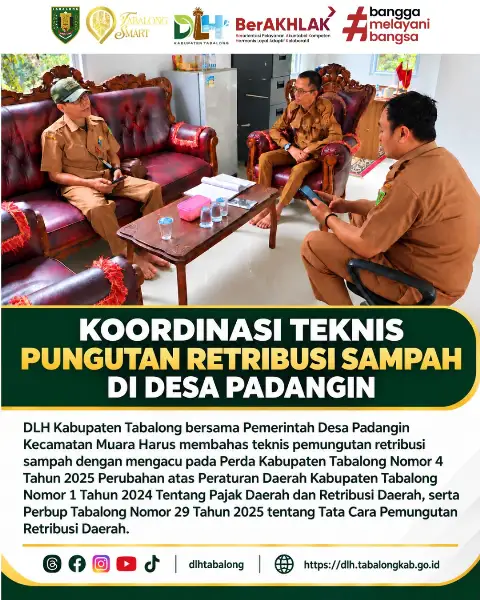 Pemerintah Desa Padangin Konsultasikan Pemungutan Retribusi Sampah kepada DLH Kabupaten Tabalong