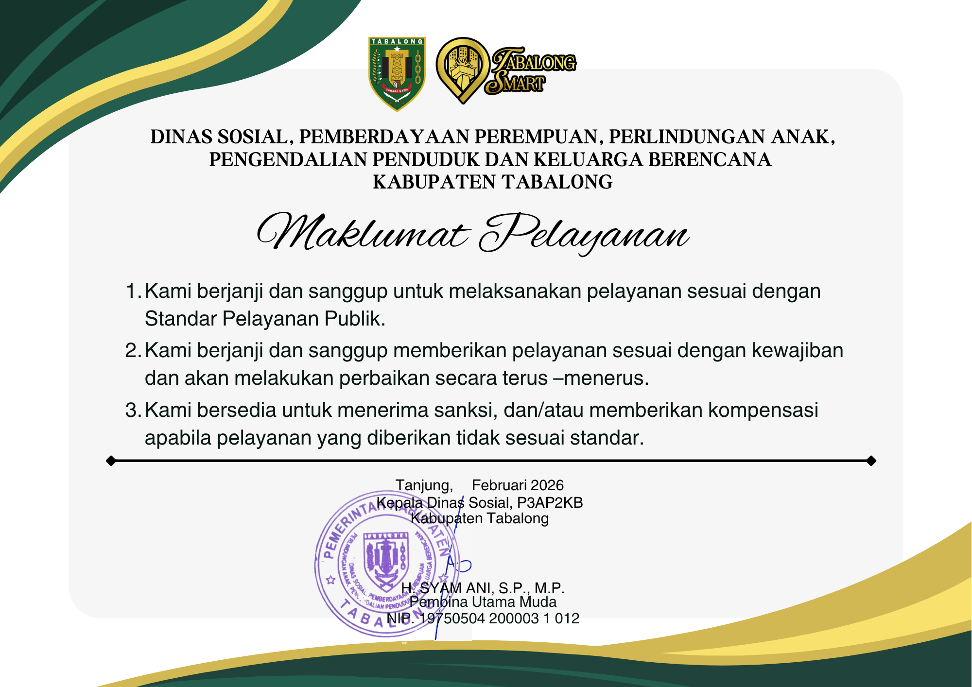 Maklumat Pelayanan